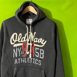 Large Old Navy‎ Gray Athletics Graphic Pullover Hoodie Sweatshirt Mens